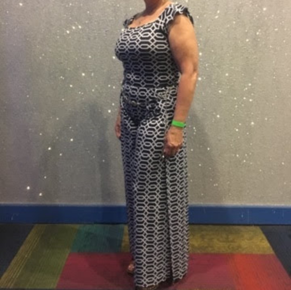 Navy blue and white Romper